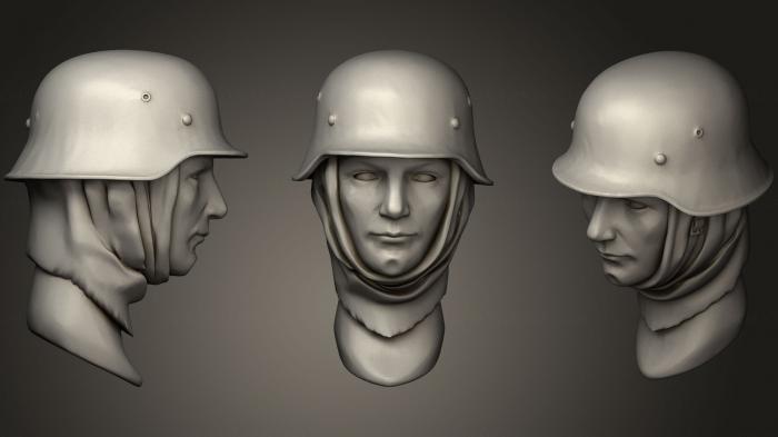 نموذج ثلاثي الأبعاد لآلة CNC التماثيل العسكرية خوذات الرأس 12